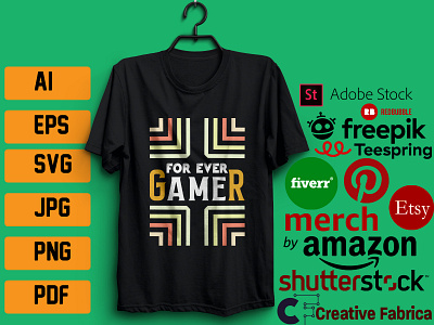 FOR EVER GAME T`SHIRT DESIGN games lifestyle