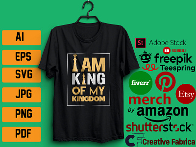 I AM KING OF MY KINGDOM T`SHIRT DESIGN marketing