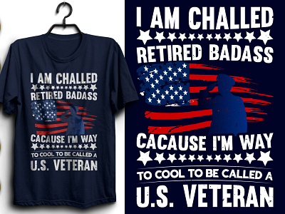 I AM CALLED RETIRED BADASS USA T-SHIRT DESIGN BLUE 4th of july shirt design