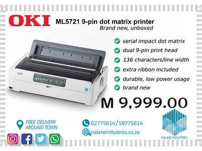 Nalane Industries OKI printer flyer