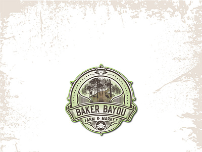 Baker Bayou Farm & Market logo bayou branding design graphic design lake logo ranch