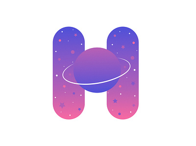 H + Planet + Pause icon branding design graphic design illustration logo vector