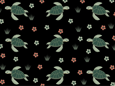 Turtle pattern design graphic design illustration vector