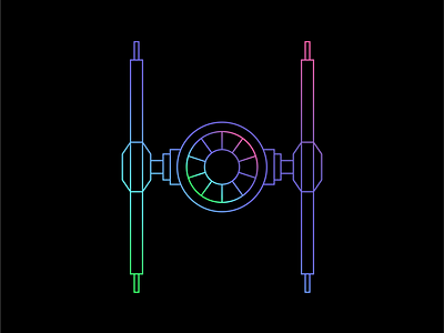 TIE Fighter design iconography line work minimalist star wars tie fighter toronto vector