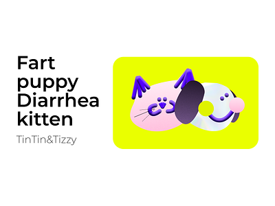 Fart puppy Diarrhea kitten cat illustration 狗
