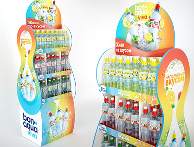 Bon Aqua Viva Display bonaqua branding design display fmcg graphic design pos posm product design