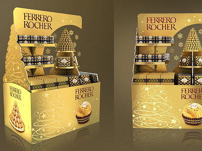 Ferrero Rocher pallet 3d design branding design ferrero fmcg graphic design pallet pos posm product design дисплей паллета