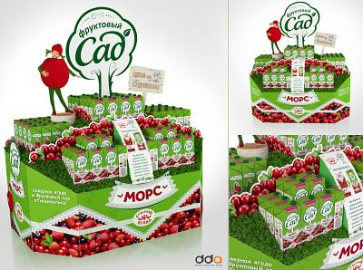 Cardboard theatralisation branding design fmcg graphic design popai pos posm product design theatralisation паллета театр фруктовый сад