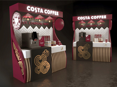 Costa Coffee corner 3d design branding coffee coner costa coffee design graphic design pos posm product design