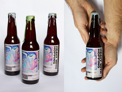 Heavy with Hopping beer branding brewery brewing design graphic design label label design madeon package package design packaging porter robinson product design typography