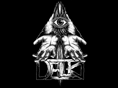 Delta delta hand drawn hands illuminati illustration ink jamie koala obelisk stipple triangle