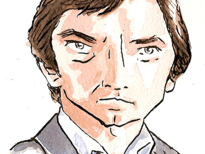 Bond 4 - Timothy Dalton 007 illustration ink james bond portrait timothy dalton watercolour