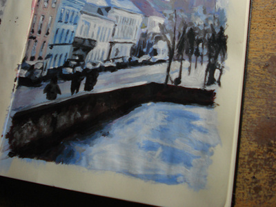 Bruges 4 acrylic belgium bruges river sketchbook street