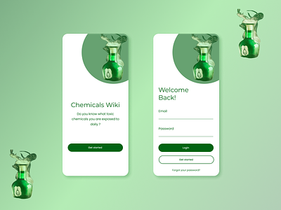 Chemicals Wiki - Registration and Sign in Page - App Design