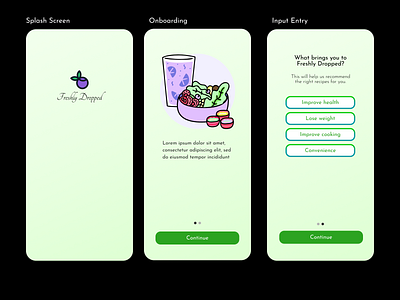 Freshly Dropped App Design Challenge - Case Study (Onboarding) app app design case study design figma logo mobile simple ui ui ux