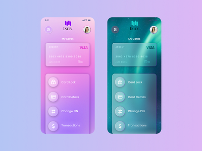 Finance App UI Design - Glassmorphism Aurora Gradient app aurora gradient branding design figma glassmorphism illustration latest logo mobile new trending ui ux vector