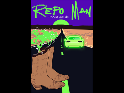 "Repo Man" Movie Poster graphic design movie poster poster rebound vector art