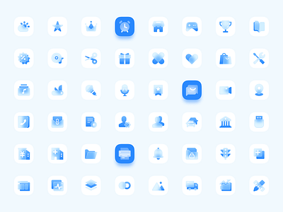 Frosted glass style icons