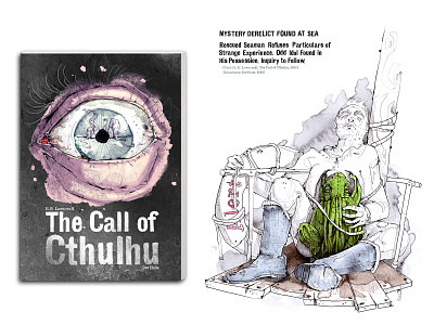 H.P. Lovecraft The Call of Cthulhu aquarell bookillustration buchillustration cover cthulhu derholle digitalart illustration illustrator watercolor