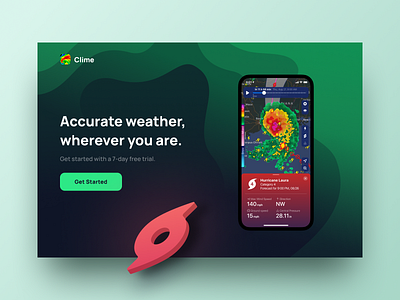 Landing Page app dailyui design landing minimal ui ux weather web