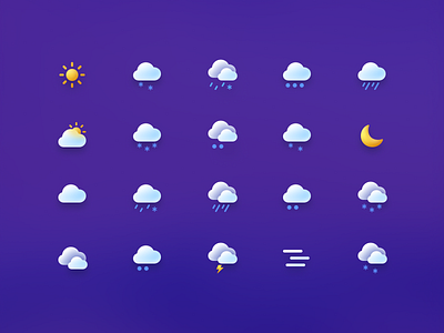 Icon Set for Weather Live app dailyui design icon iconset illustration logo minimal userinterface weather weather icon