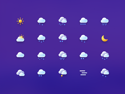 Icon Set for Weather Live