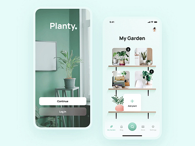 Planty. app botanical catalog concept design flowers garden interface ios minimal nature plant splash ui ux