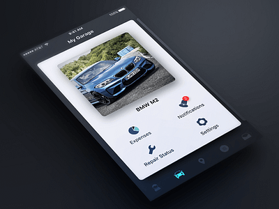 Car app 🏎 concept car cards concept dashboard dribbble uidesign userinterface ux