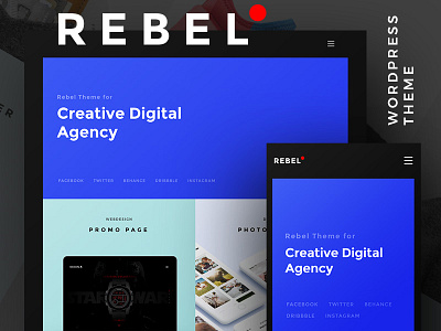 REBEL Wordpress Theme | HTML agency creative dark. responsive html minimal portfolio studio wordpress