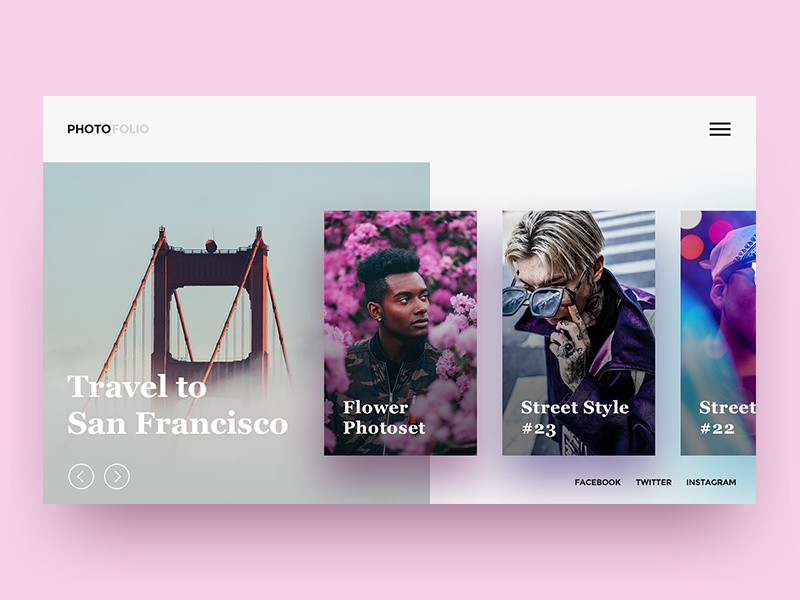 PhotoFolio wordpress template colorful ux ui web site website photo portfolio