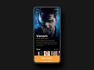 Cinema App app cinema design interface minimal movie photo ticket ui