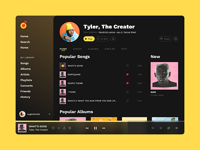 YandexMusic App for Mac black dailyui design dribbble interface minimal ui uidesign userinterface ux yandex