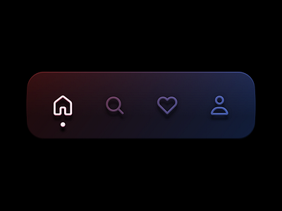 Tap Bar dark mode design dribbble instagram interface minimal redesign skeuomorph tapbar ui