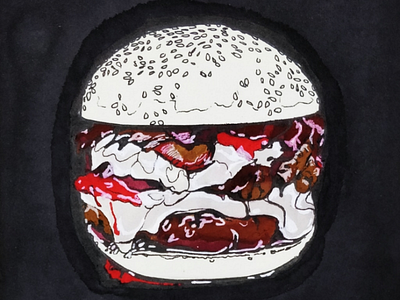 Burger thoughts foodillustration inktober