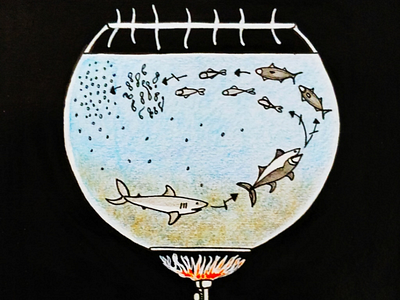 Warming marine ecosystem illustration inktober2018