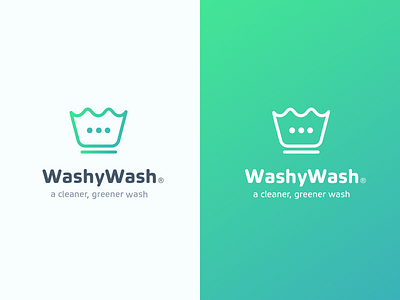 Washywash Logo app concept green laundry logo mobile symbol washingmachine washsymbol washywash