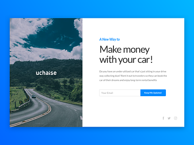 Uchaise Landing Page car cars landing page make money with your car uchaise website