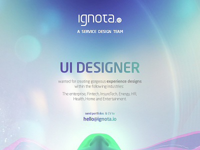looking for a UI Designer designer hiring ignota ui