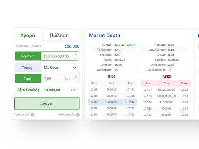Alpha Finance Buy Sell module. banking finance ignota.io trading trading platform ui ui ux ux design