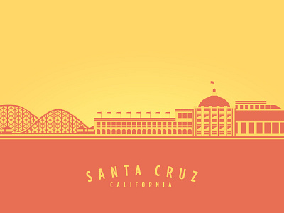 Santa Cruz Beach Boardwalk california graphic design illustration illustrator santa cruz vector