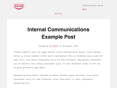 Internal Communications Blog (WIP)