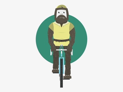 Sasquatch Cyclist bicycle bike character design fixie illustrator sasquatch yeti