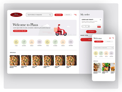 Plaza food app basket checkout delivery food app