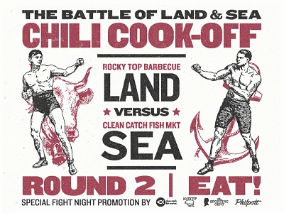 Land & Sea bbq boxer boxing poster