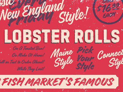 Lobstah Rolls lobster poster signage typography