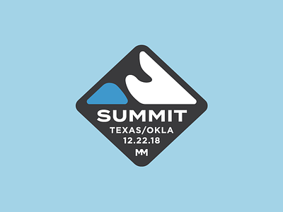Summit 1 badge blue diamond icon logo mountain skiing summit