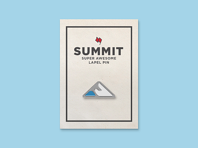 Summit 3 blue enamel icon lapel logo mountain pin summit