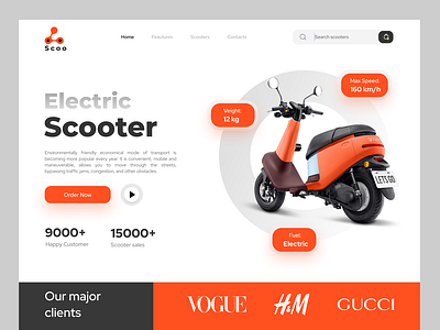 Web Design: Scoo - Electric Scooters Store Homepage