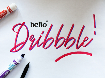 Hello Dribbble ! art crayola first shot france illustration shot typography