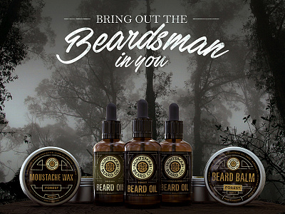 Branding & Package Design for Huntsman Beard Co. 3d bottle branding design graphic design illustration typography